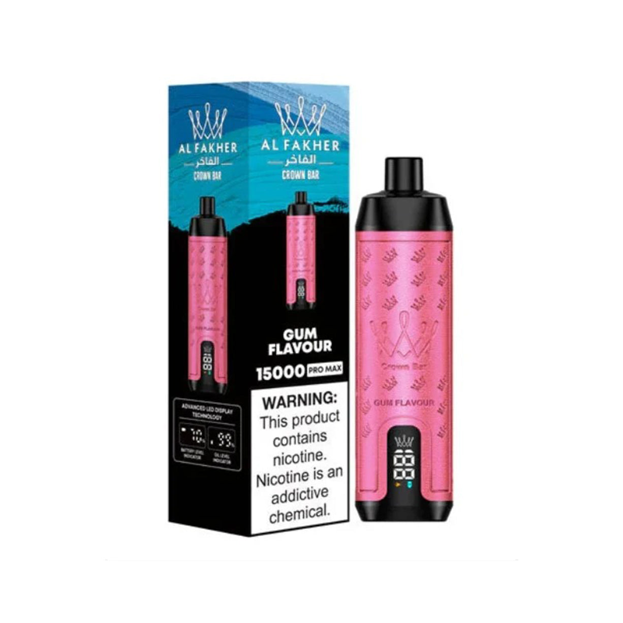 阿尔法赫 AL FAKHER 正品皇冠大烟雾一次性15000口电子烟 CROWN BAR PRO MAX  | 口味丰富可选