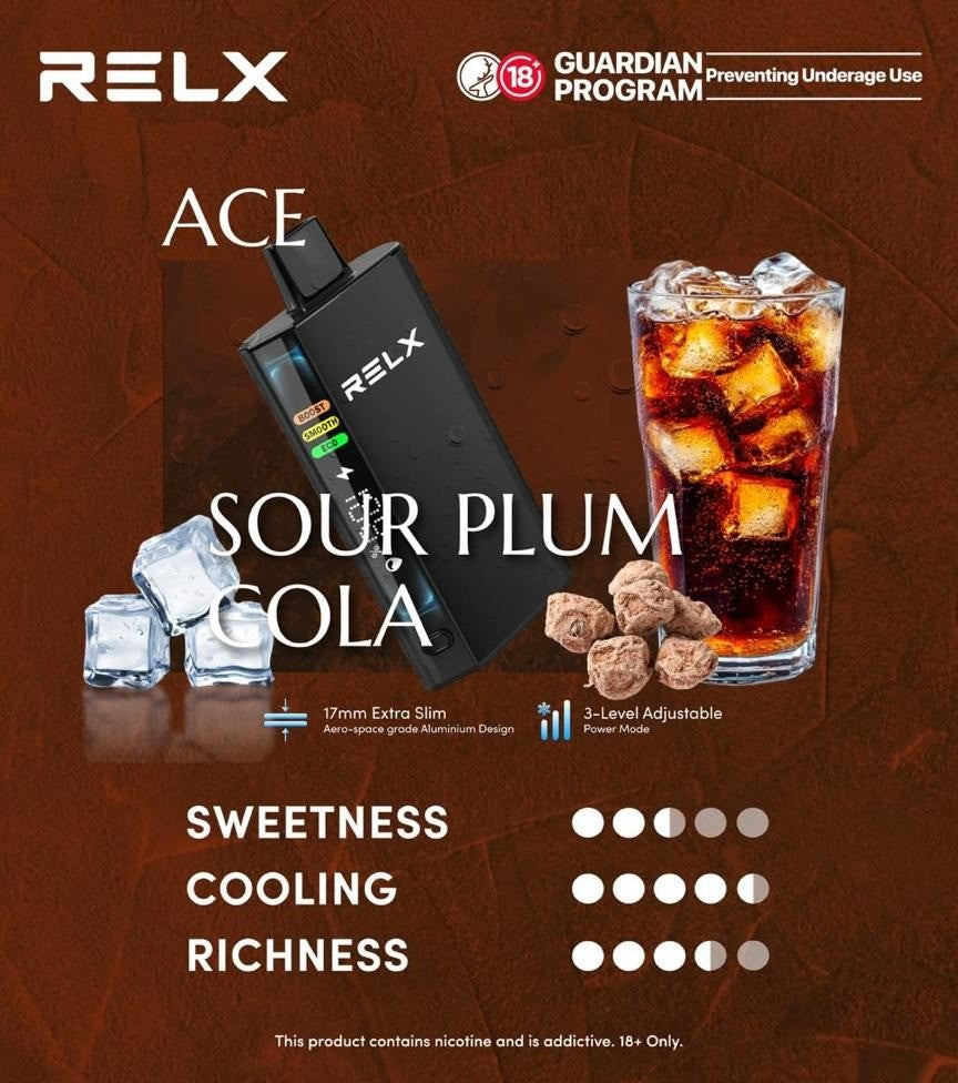 悦刻RELX正品 ACE 航空铝超薄机身|智能液晶显示|三档功率可调|搭载超大容量冰爽烟弹一次性电子烟30000口|口味随心选