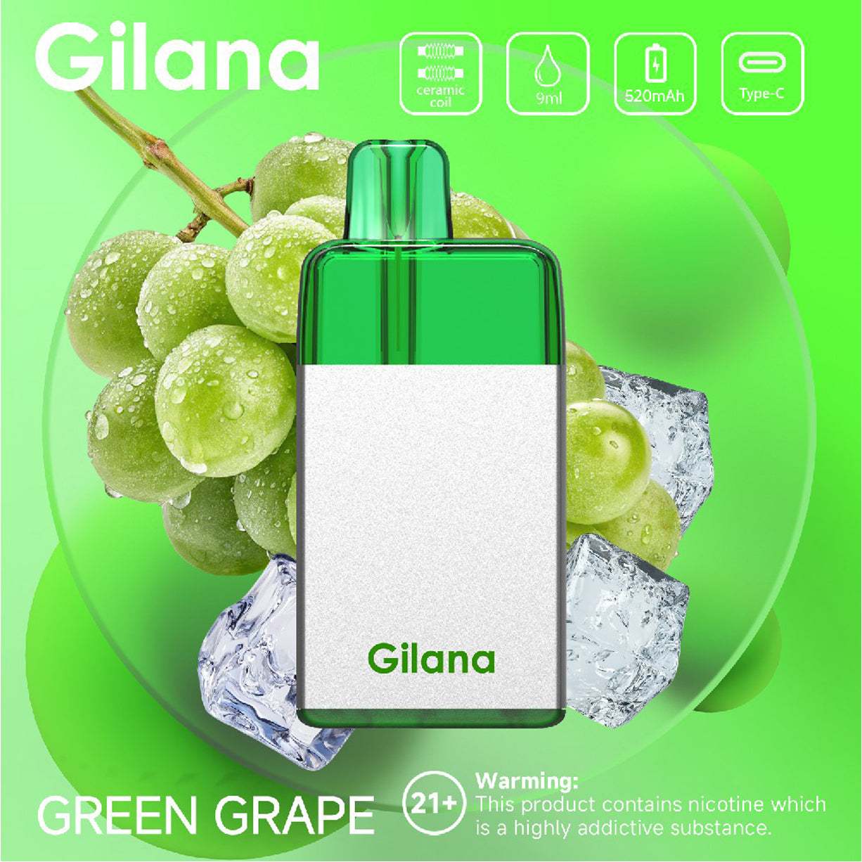 吉拉那正品冰立方 Gilana Ice Cube 7000口劲爽冰感系列一次性电子烟 | 多口味任选