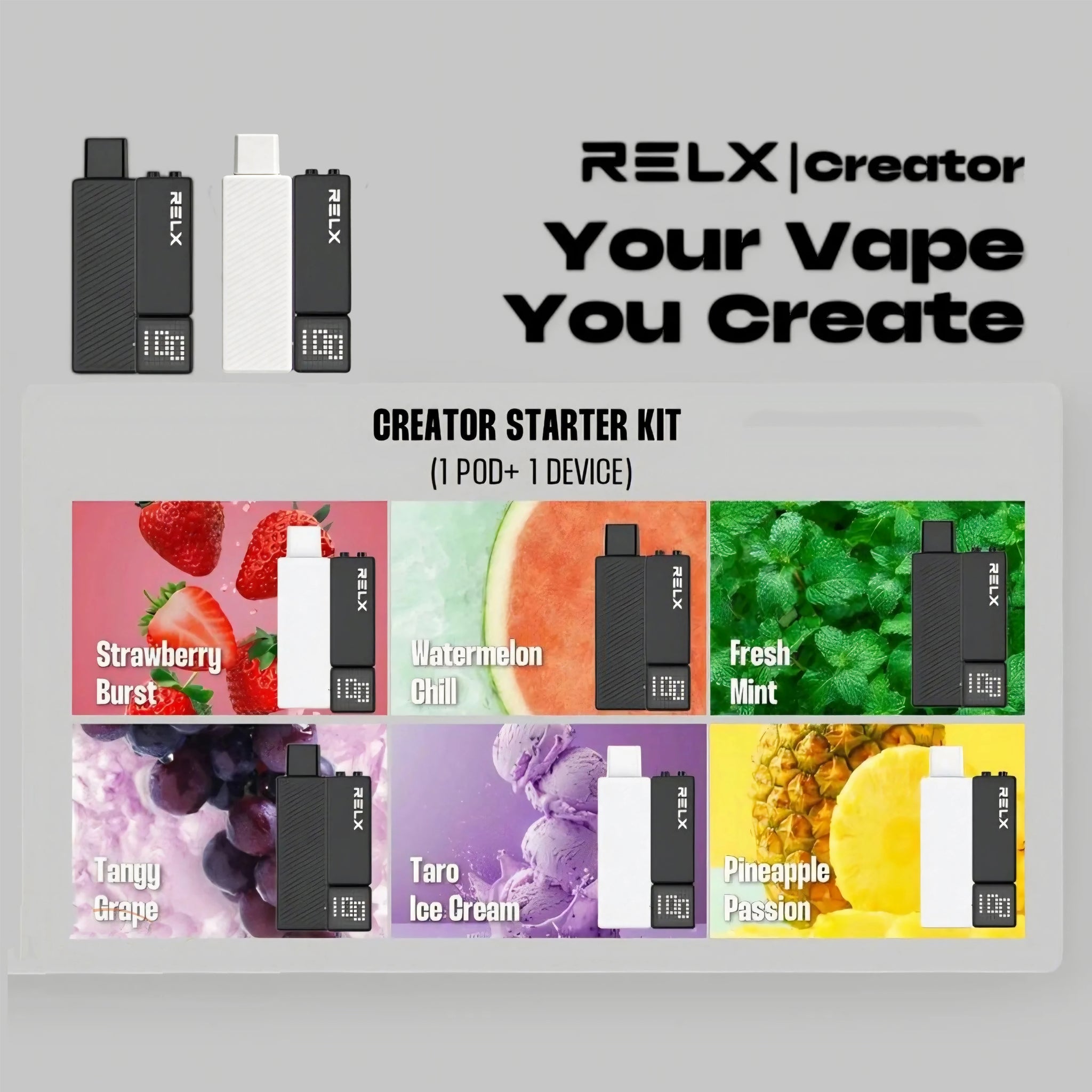 悦刻RELX正品 Creator Starter Kit 悦刻积木15000口 磁吸式积木换弹电子烟套餐 | 多口味随心选
