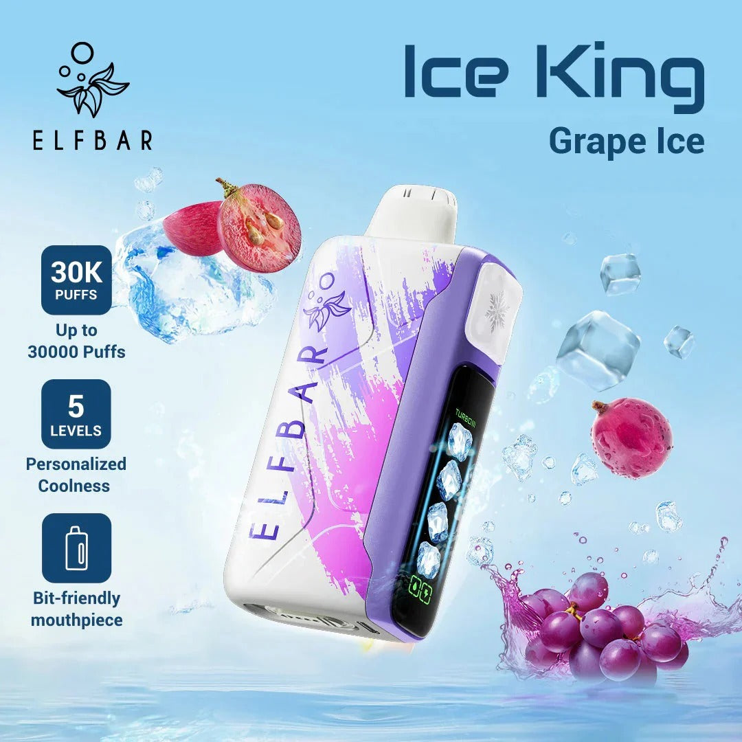 爱奇迹正品 ELFBAR ICE KING 冰王五档冰度 30000 口一次性电子烟 | 多款口味任选
