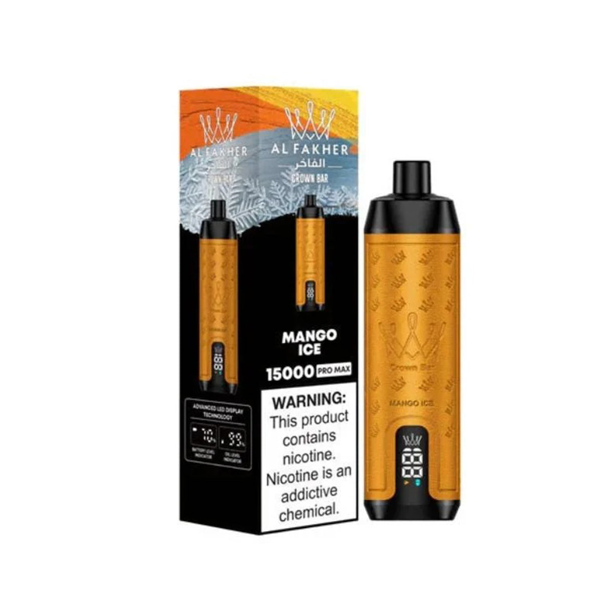 阿尔法赫 AL FAKHER 正品皇冠大烟雾一次性15000口电子烟 CROWN BAR PRO MAX  | 口味丰富可选