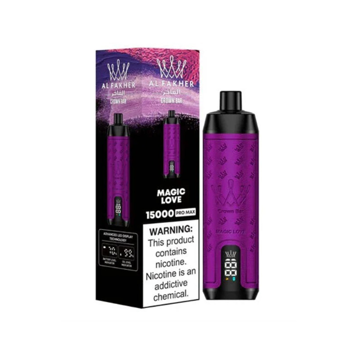 阿尔法赫 AL FAKHER 正品皇冠大烟雾一次性15000口电子烟 CROWN BAR PRO MAX  | 口味丰富可选