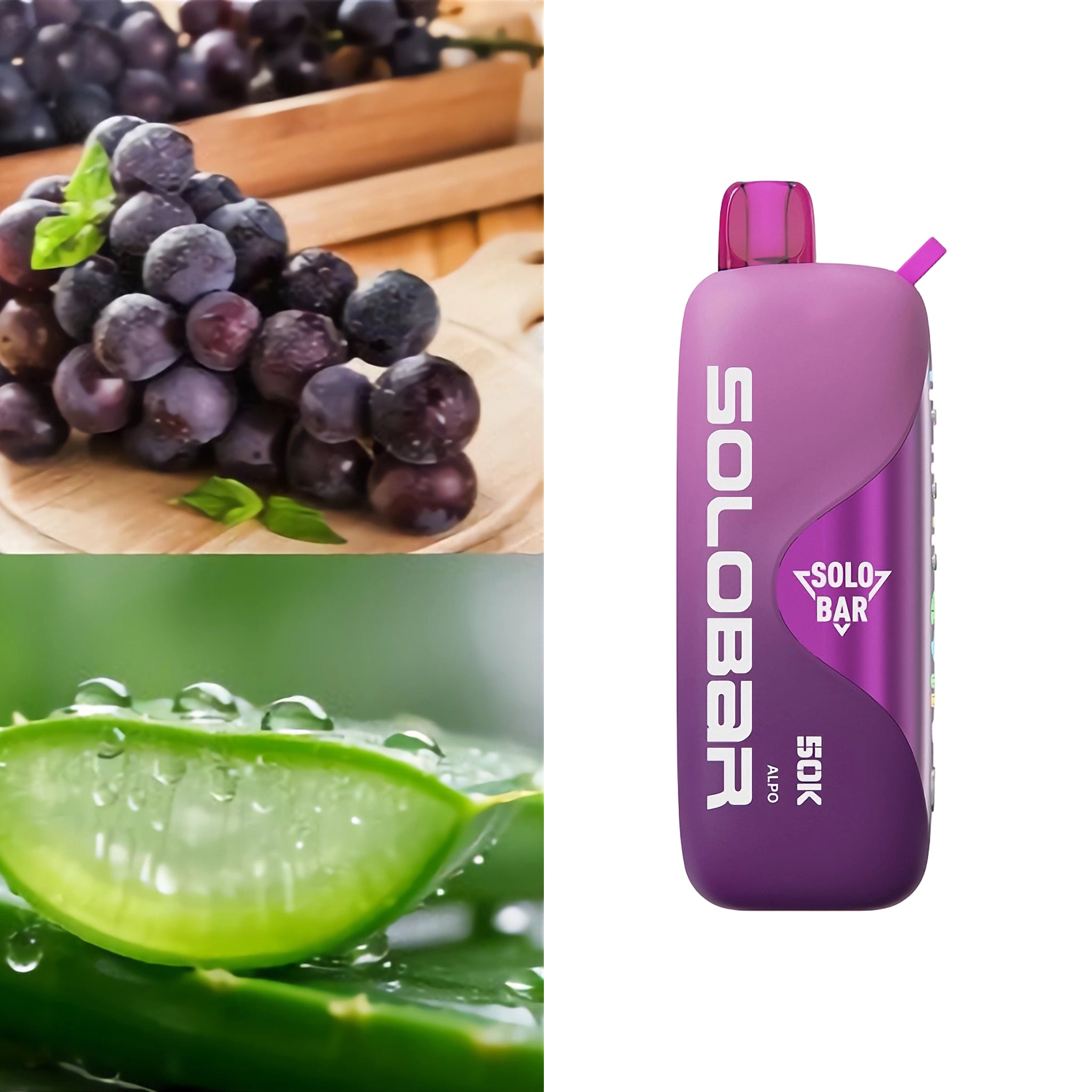 正品SOLOBAR 50口超大容量 | 可调节尼古丁、甜度、冰度 | 双模式输出 一次性电子烟 | 多口味任选