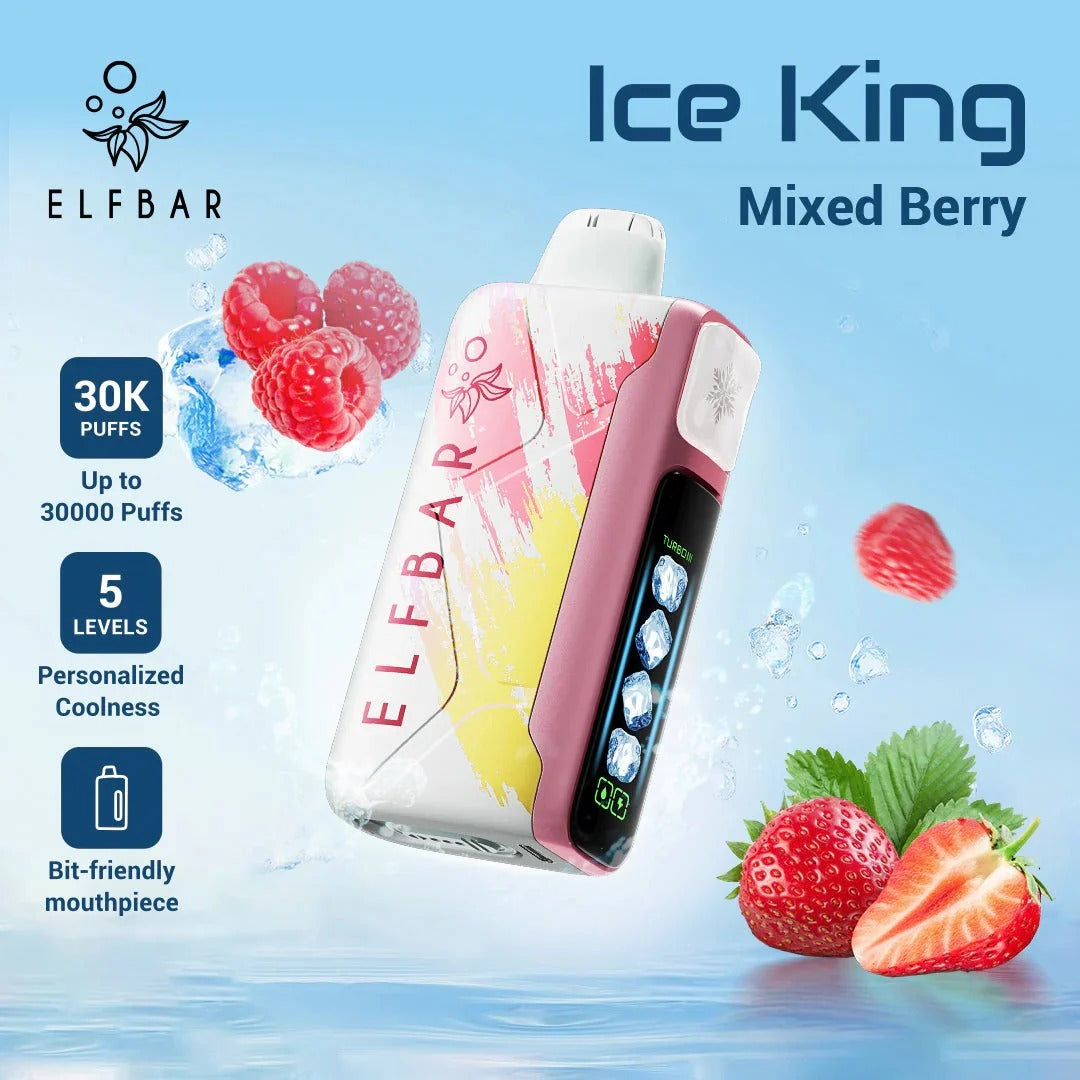 爱奇迹正品 ELFBAR ICE KING 冰王五档冰度 30000 口一次性电子烟 | 多款口味任选