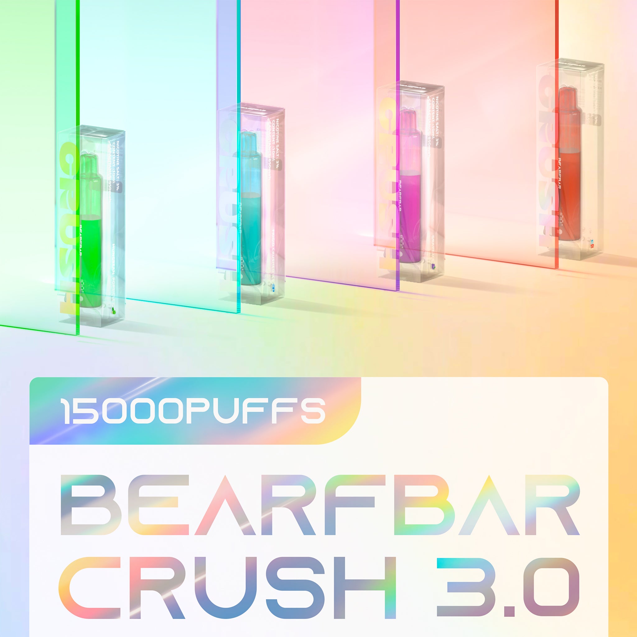 比熊三代正品BEARFBAR Crush 3.0 一次性电子烟 15000口 | 液晶显示屏 | 多口味任选