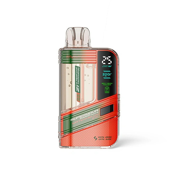 冰熊正品Zgar Supernova一次性电子烟 | 20000口大容量 | 可视化烟仓 | LED屏 | 火力烟阻可调