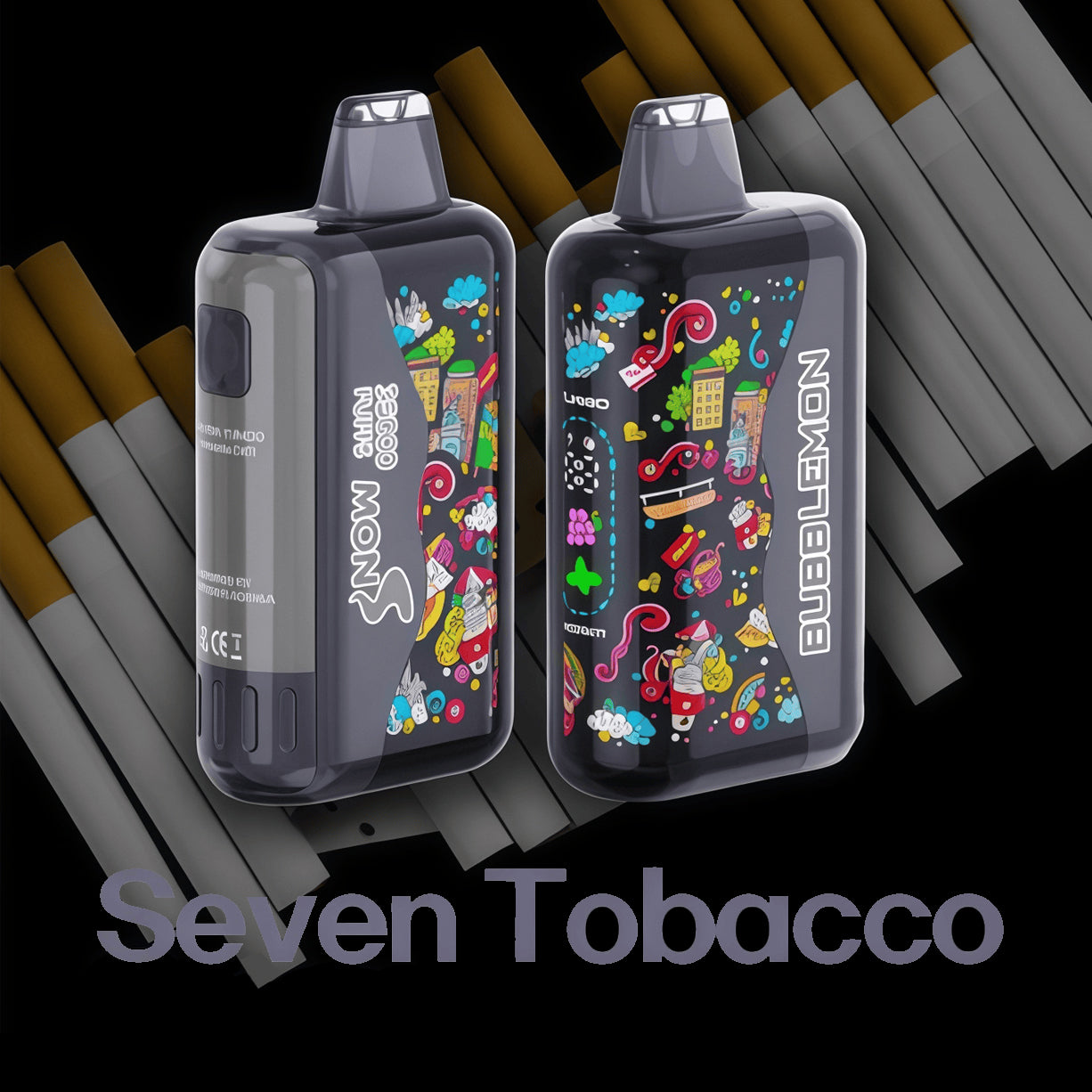 正品韩版 BUBBLE MON GRAFFITI 巴布梦泡泡兽 | 满天星炫彩壁纸LED灯效 | 35000口可调功率 | 隐藏口味一次性电子烟