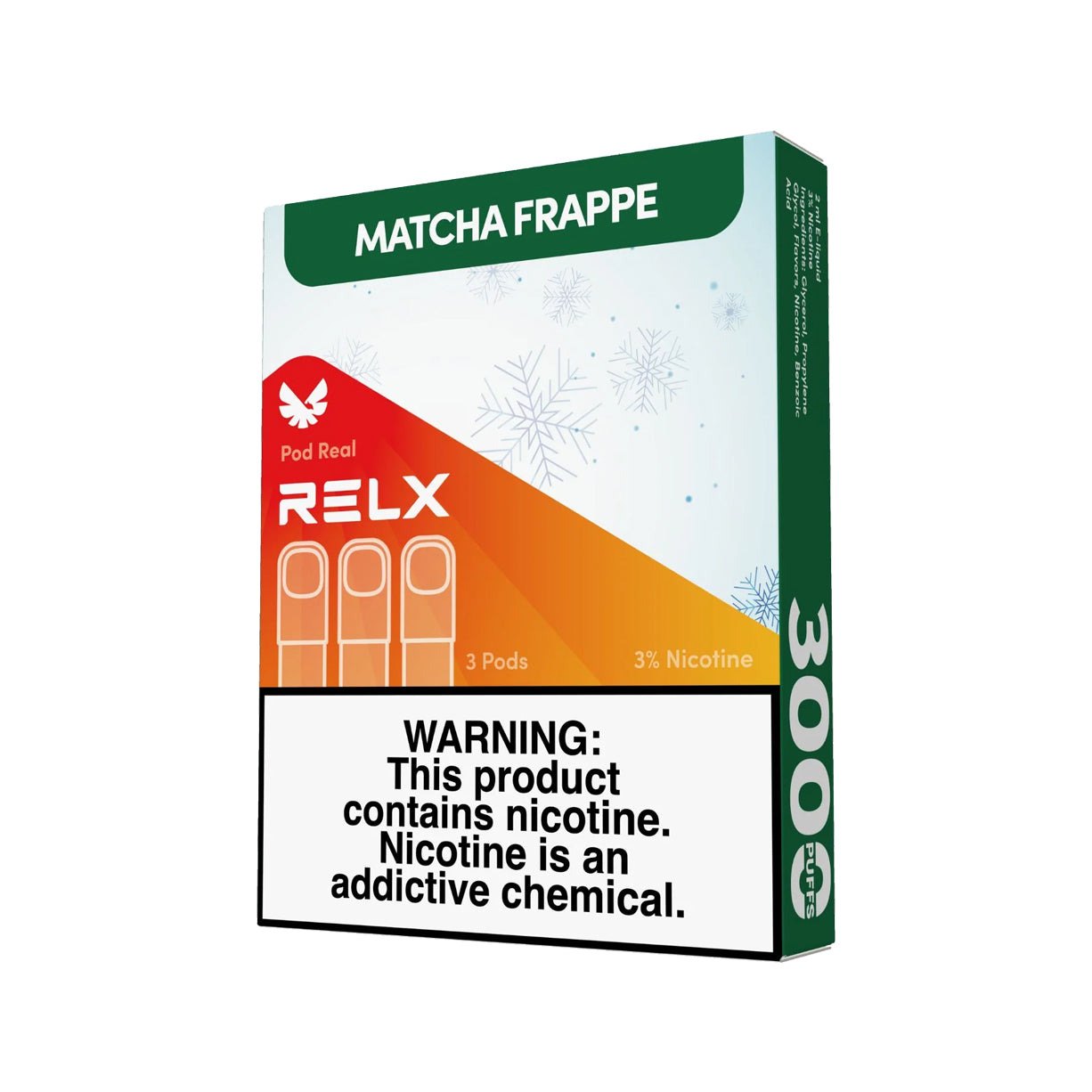 悦刻RELX正品五代外贸弹RELX Pod Real | 抹茶星冰乐Matcha Frappe口味 | 3颗装 – ykvape