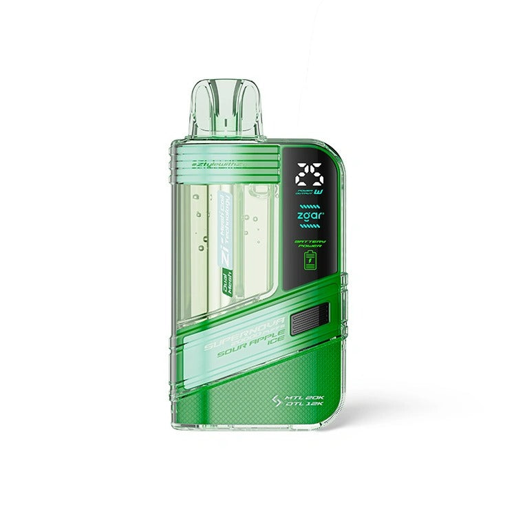 冰熊正品Zgar Supernova一次性电子烟 | 20000口大容量 | 可视化烟仓 | LED屏 | 火力烟阻可调