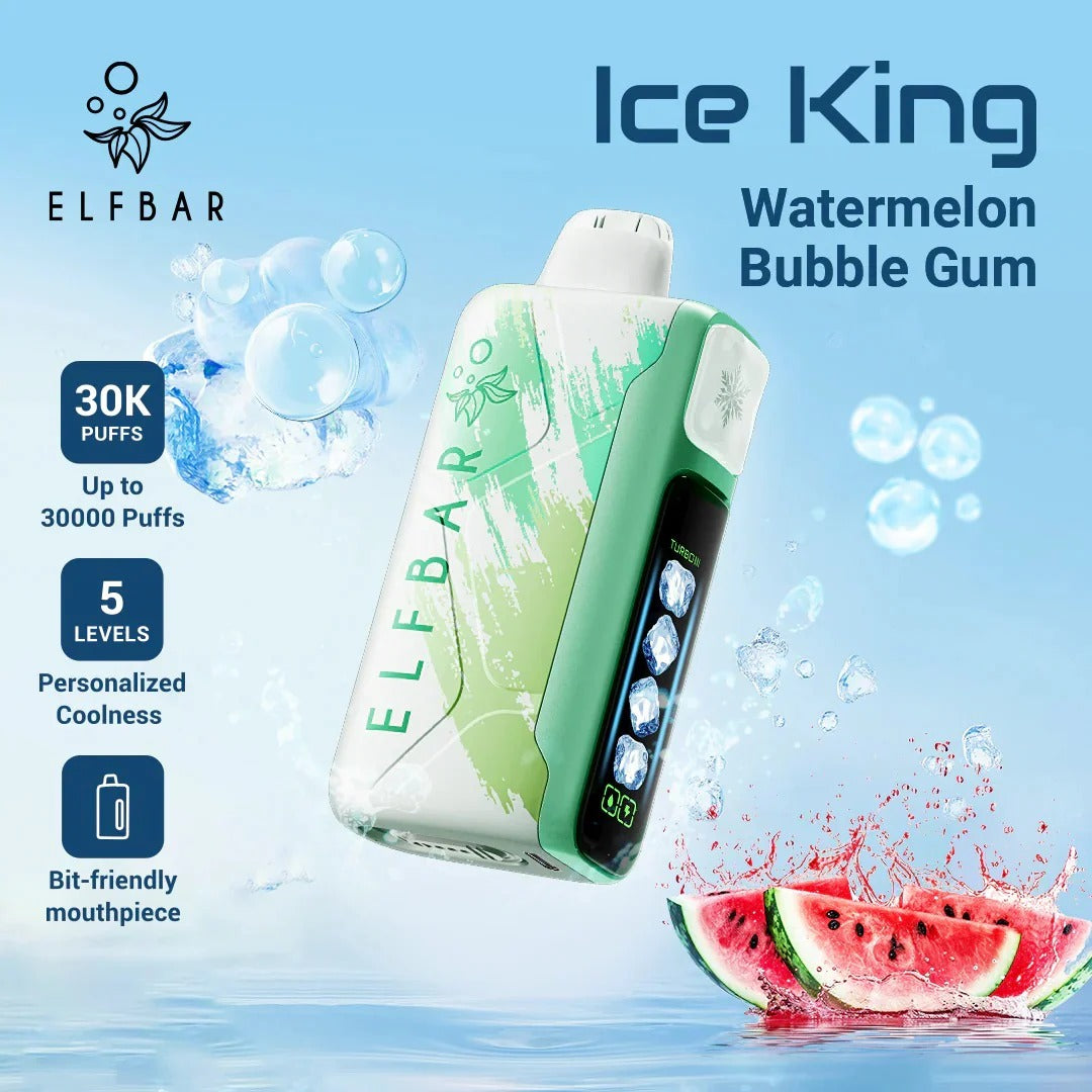 爱奇迹正品 ELFBAR ICE KING 冰王五档冰度 30000 口一次性电子烟 | 多款口味任选