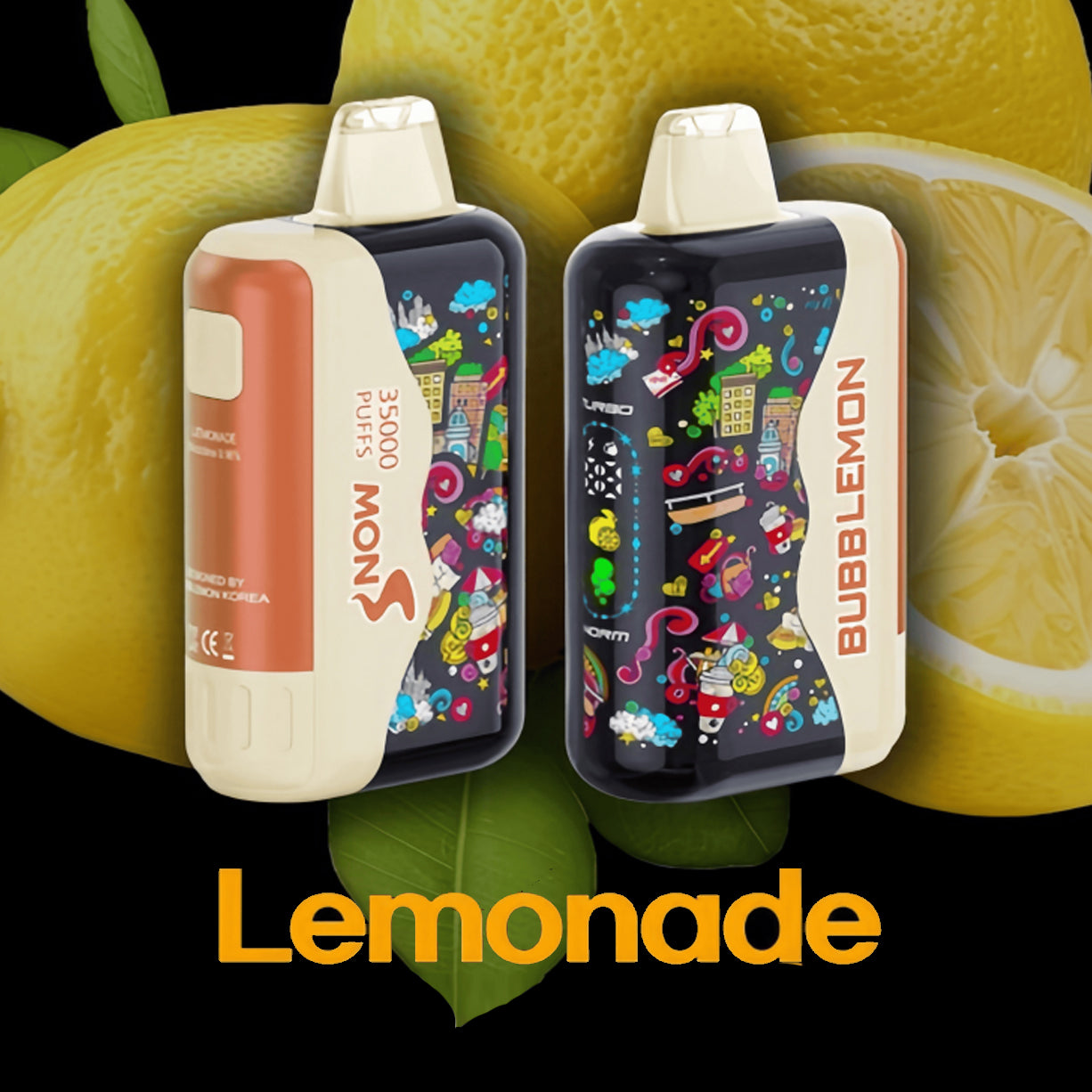 正品韩版 BUBBLE MON GRAFFITI 巴布梦泡泡兽 | 满天星炫彩壁纸LED灯效 | 35000口可调功率 | 隐藏口味一次性电子烟