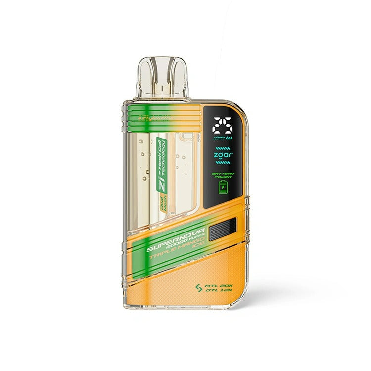 冰熊正品Zgar Supernova一次性电子烟 | 20000口大容量 | 可视化烟仓 | LED屏 | 火力烟阻可调