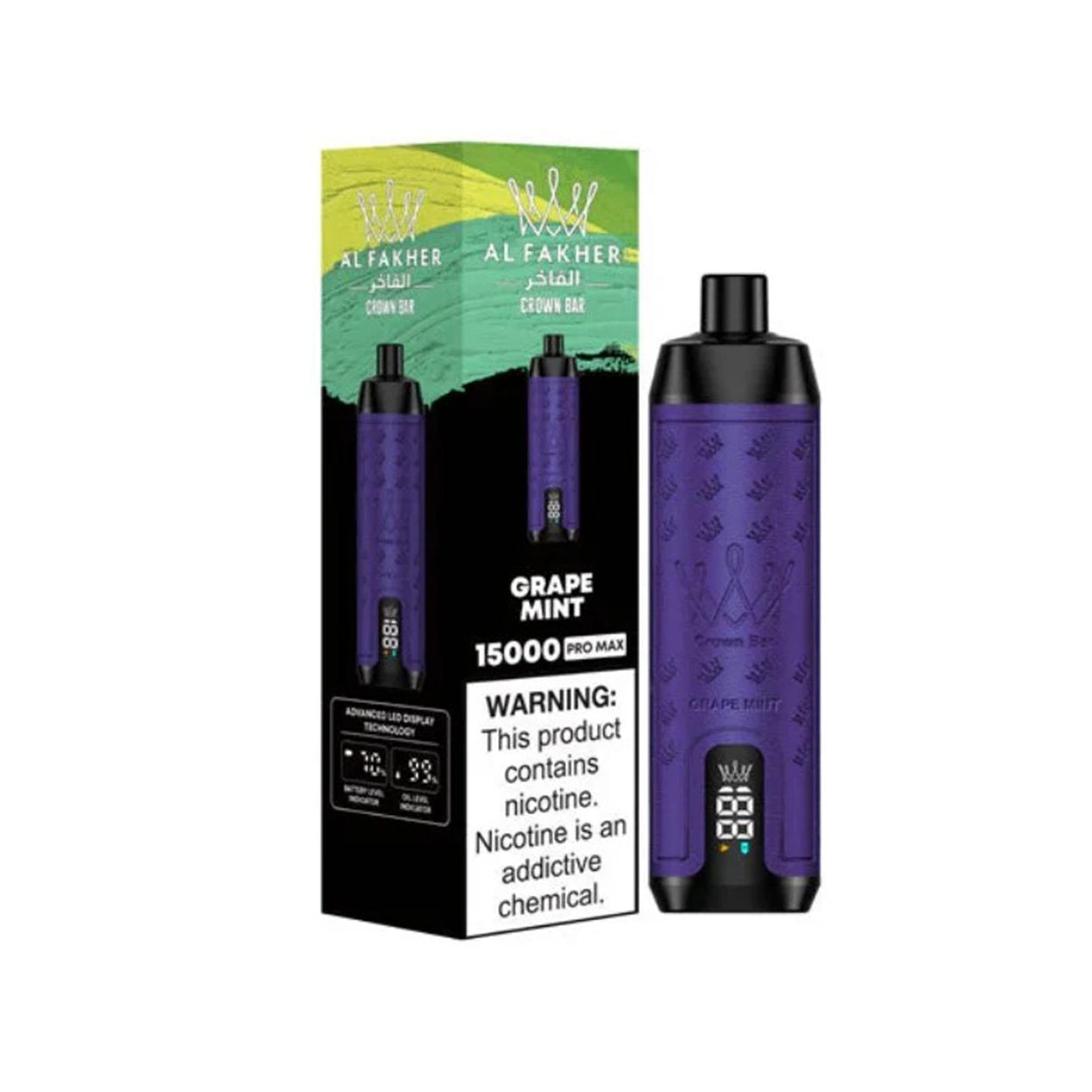 阿尔法赫 AL FAKHER 正品皇冠大烟雾一次性15000口电子烟 CROWN BAR PRO MAX  | 口味丰富可选