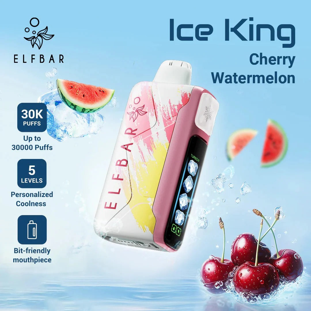 爱奇迹正品 ELFBAR ICE KING 冰王五档冰度 30000 口一次性电子烟 | 多款口味任选