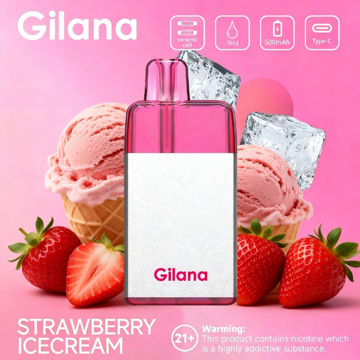 吉拉那正品冰立方 Gilana Ice Cube 7000口劲爽冰感系列一次性电子烟 | 多口味任选