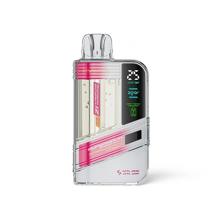 冰熊正品Zgar Supernova一次性电子烟 | 20000口大容量 | 可视化烟仓 | LED屏 | 火力烟阻可调
