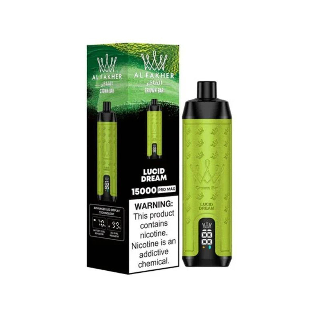 阿尔法赫 AL FAKHER 正品皇冠大烟雾一次性15000口电子烟 CROWN BAR PRO MAX  | 口味丰富可选