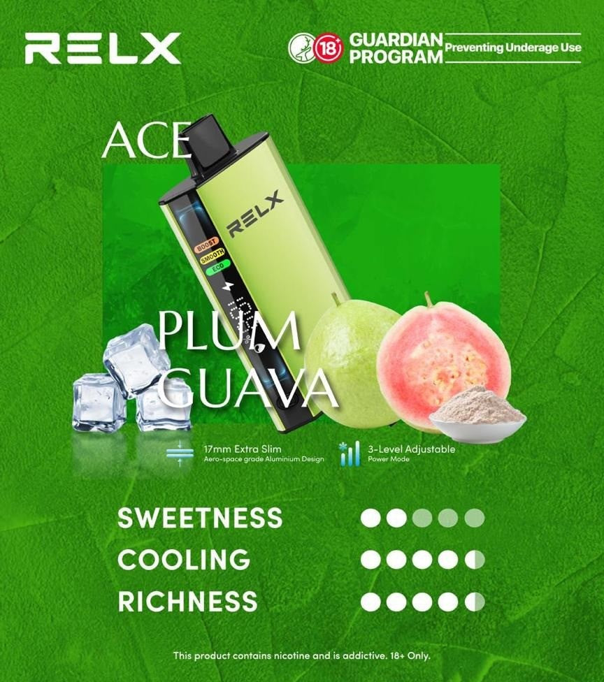 悦刻RELX正品 ACE 航空铝超薄机身|智能液晶显示|三档功率可调|搭载超大容量冰爽烟弹一次性电子烟30000口|口味随心选