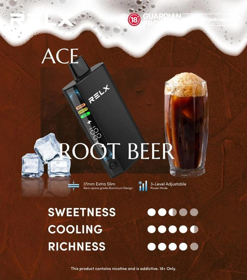 悦刻RELX正品 ACE 航空铝超薄机身|智能液晶显示|三档功率可调|搭载超大容量冰爽烟弹一次性电子烟30000口|口味随心选