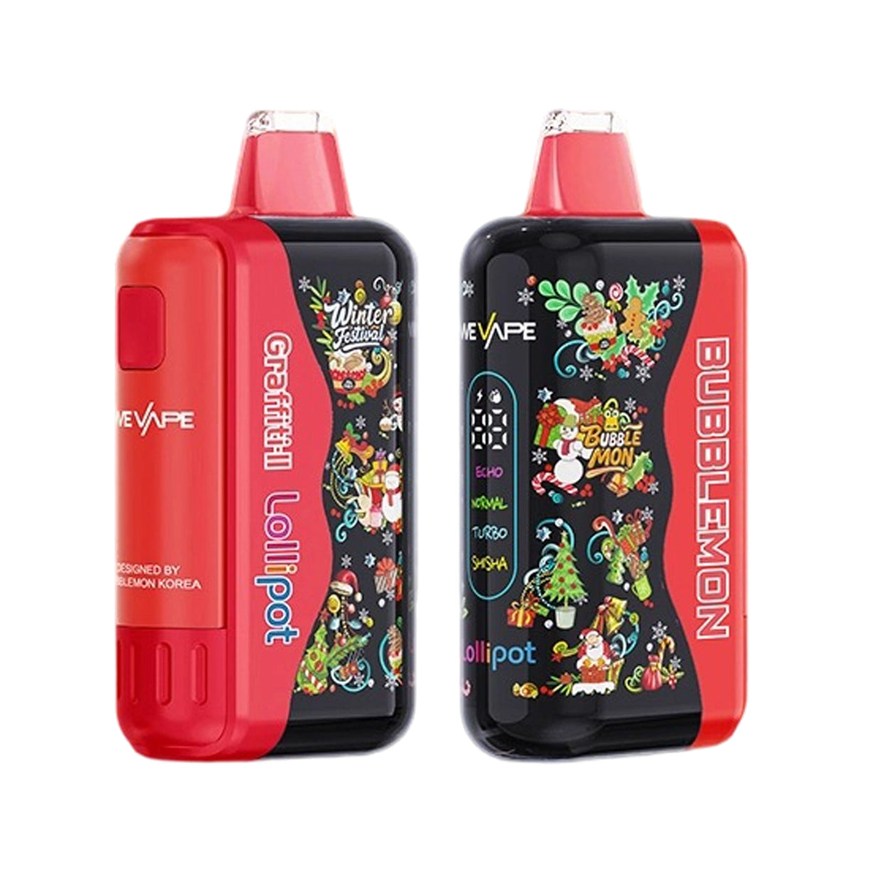 正品韩版巴布梦二代 BUBBLE MON GRAFFITI-Ⅱ 泡泡兽满天星炫彩壁纸LED灯效 | 30000口可拆卸式电子烟套装/烟弹 | 丰富口味可选